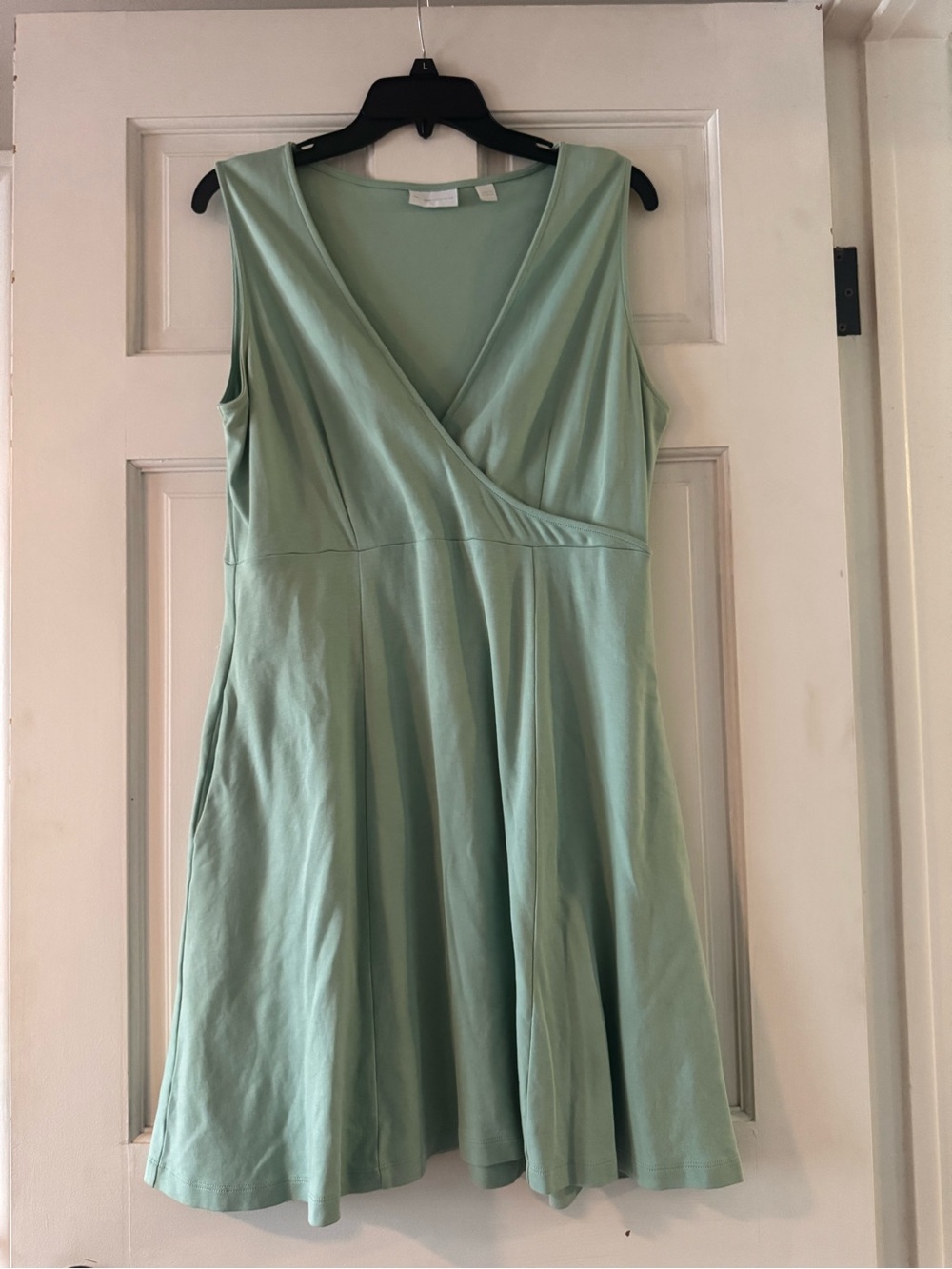 New York & Company Mint Green Sleeveless Wrap Midi Dress